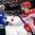 OSTRAVA, CZECH REPUBLIC - MAY 11: Slovenia's Anze Kopitar #11 shakes hands with Denmark's Oliver Bjorkstrand #27 during preliminary round action at the 2015 IIHF Ice Hockey World Championship. (Photo by Richard Wolowicz/HHOF-IIHF Images)


